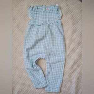 Cat & Jack Light Blue Gingham Baby One-Piece Romper